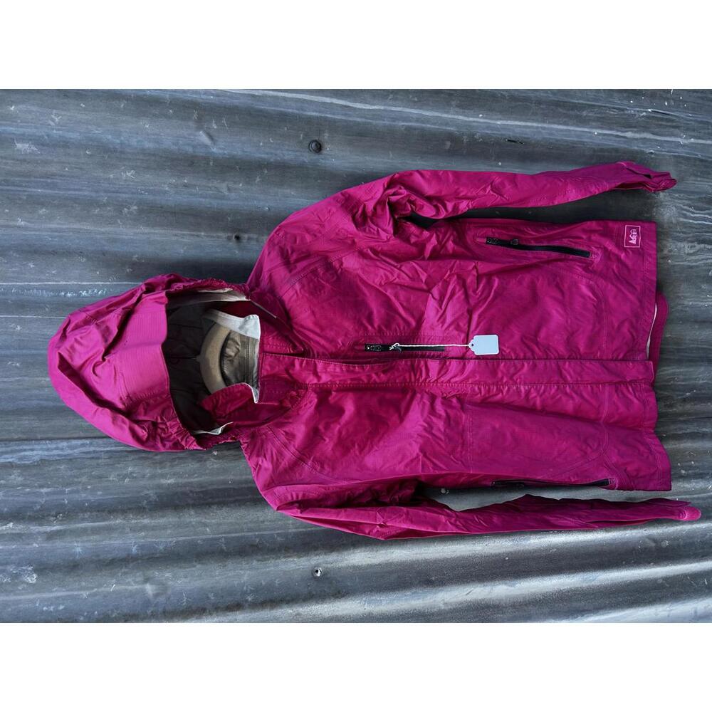 REI Girl’s or Xs Women’s Waterproof Hooded Rain Jacket - Vibrant Pink
